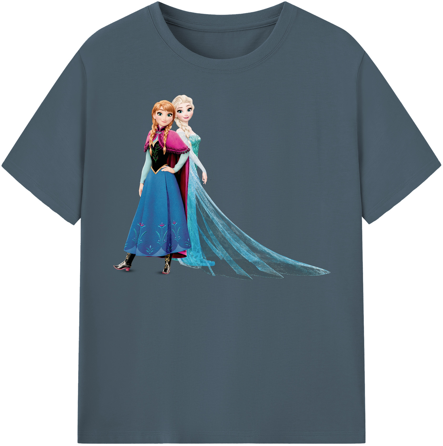 （画像用） アナと雪の女王 アンナ エルサ Frozen Anna Elsa 綿100％半袖Tシャツ（フロントプリント）